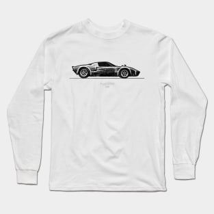 Ford GT40 1966 - Black and White Watercolor Long Sleeve T-Shirt